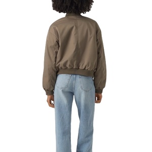 Women's 100% High Quality Breathable Anti-wrinkle Finished Worsted Bomber Jacket Cotton Filling Quick Dry Detachable <b>Hat</b> Winter - Product Image 3