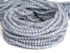 Piedras preciosas de angelita azul natural facetadas, redondas y sueltas para la fabricación de joyas, pulseras, collares y manualidades. - Product Image 1
