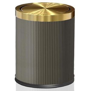 Poubelle en bois de luxe avec base en métal, organiseur de déchets moderne pour la maison et le bureau - Product Image 4