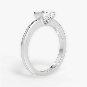 Anillo de Compromiso de Oro Blanco Sólido de 14K con Diamante Cultivado en Laboratorio de Corte Ovalado de 2CT, Anillo de Boda Solitario con Bisel Parcial, Joyería Fina Personalizada - Product Image 4