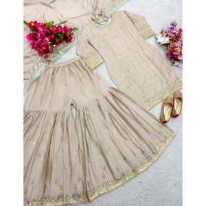 Conjunto de ropa de fiesta de diseñador para mujer con top-Sarara y Fancy Dupatta - Product Image 1