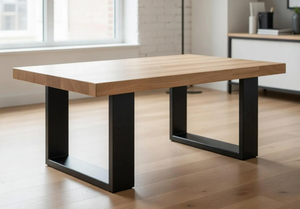 Contemporary <b>Round</b> Solid Wood and Metal Coffee <b>Table</b> | Multi-Functional Accent & <b>Side</b> <b>Table</b> for Living Room, Home Furniture - Product Image 3