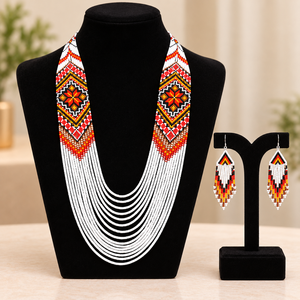 Collar Étnico Geométrico con Cuentas para Mujer, Hecho a Mano, Multicolor, Estilo Boho, Joyería de Moda con Cadena de Eslabones - Product Image 2