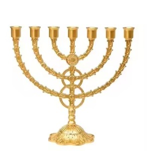 Candelabro de Metal Vintage, Portavelas para Hanukkah, Candelabro Decorativo, Soporte para Velas de Estilo Antiguo, Decoración para el Hogar - Product Image 5