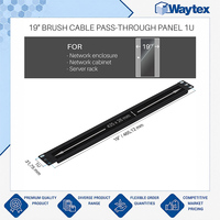 Panel Kabel Pass-Through Hitam Berkualitas Unggul 19'' 1U untuk Kabinet Jaringan 19'' untuk Infrastruktur Jaringan & IT