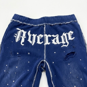 Survêtement homme vintage coupe ample, effet vieilli, avec broderie et appliques, délavage acide, fermeture éclair, strass, en coton doux, taille mi-haute - Product Image 4
