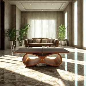 Compre la Mesa de Ping Pong Infinity, una Mesa de Tenis de Mesa de Lujo Moderna con Base de Madera de Diseño, Mesa de Juego Premium para Interiores, para el Hogar o el Club - Product Image 1