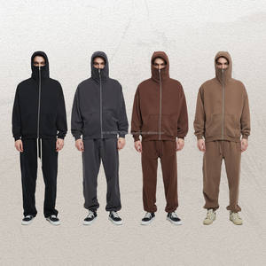 Automne-Hiver Nouveau produit Sweat à capuche zippé masqué 360g en peluche épaissi Sweat à capuche zippé pour homme - Product Image 2