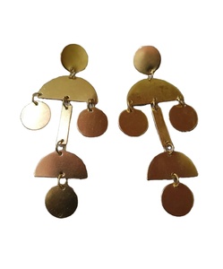 Pendientes de latón de piedras preciosas doradas Pendientes de joyería india de HF CRAFTS - Product Image 4