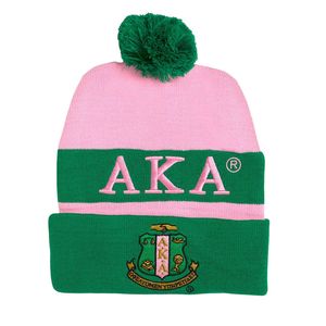 Women Pink Green Pom Pom Beanie <b>Hat</b> Embroidered Letter Design Warm Knit Winter <b>Cap</b> Casual Fashion Accessory Outdoor Wear Stylish - Product Image 3