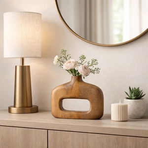 Jarrón de Cerámica Rústico Hecho a Mano, Alto, Negro Mate y Dorado Texturizado, para Decoración del Hogar - Product Image 4
