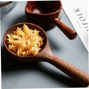 Paquete de 2 cucharas de madera para cocina, 8.5 pulgadas, cuchara grande de madera maciza para arroz, cuchara multiusos para sales de baño, para servir - Product Image 4