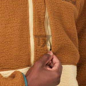 Veste polaire technique zippée intégrale pour homme, en microfibre, avec logo personnalisé, col montant et capuche, en toile, vente en gros - Product Image 6