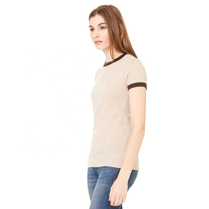 เสื้อยืดผู้หญิงทรงเข้ารูป สีพื้น ผ้าฝ้าย ระบายอากาศ แห้งเร็ว สไตล์ลำลอง ใส่เที่ยวฤดูร้อน ทรงหลวม แขนสั้น คอกลม - Product Image 5