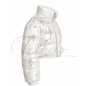 Vestes matelassées pour femmes TELLUS APPAREL de haute qualité à bas prix, avec strass, coupe régulière, coupe-vent, imperméables, design unique, contraste de couleurs - Product Image 4