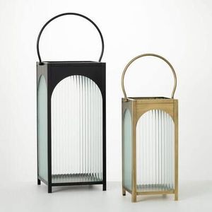 Portavelas Moderno de Metal y Vidrio con Asa, Decorativo para Interiores y Exteriores, Decoración para el Hogar y Hoteles - Product Image 1