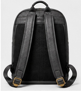<b>Black</b> Genuine Leather Vintage <b>Mens</b> Business Travel Laptop <b>Backpack</b> Zipper Portable Waterproof Anti-Theft Winter Polyester School - Product Image 5
