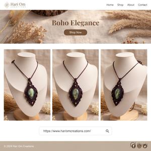 Collar de Macramé Marrón Hecho a Mano con Piedra Preciosa de Labradorita, Joyería Curativa Ajustable Estilo Boho - Product Image 2