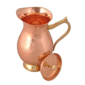 Ayurvedic Copper Pitcher for <b>Drinking</b> Water Storage Daily Use Pure Copper Hammered Water <b>Jug</b> from Indian Supplier - Product Image 3
