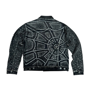 Factory Supply Wholesale Men's Custom Denim <b>Jacket</b> Winter Work Sportswear Casual Cotton Material Men's Denim <b>Rhinestone</b> <b>Jacket</b> - Product Image 2