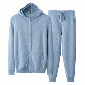 Ensemble deux pièces unisexe tendance, sweat-shirt à capuche sur mesure et pantalon de survêtement à motif uni, 100% coton, ensemble de sweat-shirt pour homme - Product Image 1