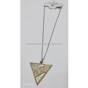 Collar de Cuentas Triangulares de Resina Hechas a Mano, Joyería Geométrica Colorida y Moderna para Mujer, Elegante Colgante de Regalo - Product Image 3