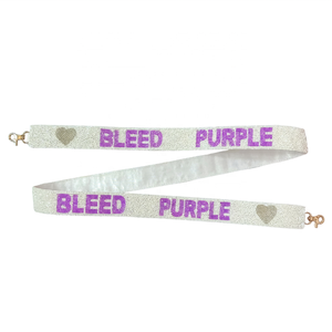 Correa de Bolso Deportiva de Algodón Tarleton con Cuentas de Cristal, Accesorio de Bolso Elegante Hecho a Mano con Personalización para el Día del Partido - Product Image 4