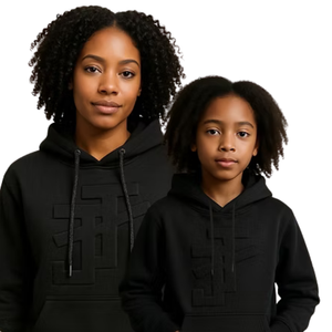 Conjunto de Ropa Casual Familiar con Letras en Relieve para Padres e Hijos, Atuendo Cómodo para Uso Diario - Product Image 1