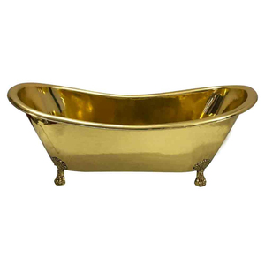 Royal Look Copper Bathtub Freestanding Eco-friendly Black & Copper Finish Large Size Metal Bathtub for Bathroom Use - Product Image 3