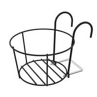 Panier suspendu moderne en fer pour balcon, support de pot de fleurs avec crochets, support de plante rond en métal pour intérieur et extérieur