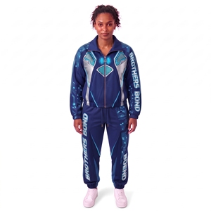 custom <b>womens</b> charcoal tracksuit set teal beige monogram panel zip track <b>jacket</b> elastic pants 2 piece sportswear casual - Product Image 4