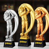 Grands Trophées Sportifs en Résine Pas Cher Personnalisé Or Football Basketball Cricket Badminton Awards Drôle Médaille Vente