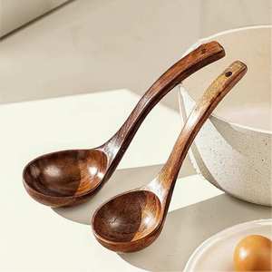 Cuchara de Sopa de Madera Hecha a Mano de Primera Calidad, Cuchara para Servir de Madera Dura Natural, Cuchara de Cocina Ecológica, Cuchara de Madera con Mango Largo - Product Image 3