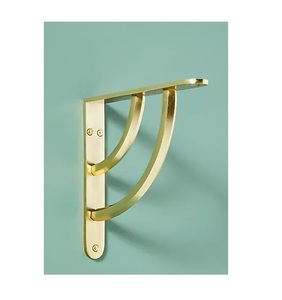 Premium Quality Brass <b>Shelf</b> Bracket for Office Library Living Room Decorative <b>Floating</b> <b>Shelf</b> Hardware Installation - Product Image 1