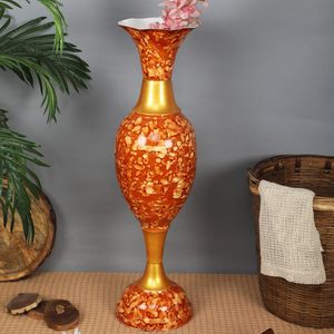 Jarrón de Flores Antiguo con Textura de Nogal y Mármol para Decoración del Hogar, Diseño Largo y Brillante para Uso en Interiores y Exteriores, Disponible para la Venta - Product Image 4