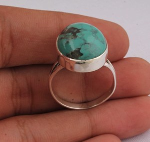 Natural Turquoise <b>Ring</b> 925 Sterling Silver Jewelry Vintage Style Oval Blue Gemstone <b>Ring</b> Antique Finish <b>Statement</b> <b>Ring</b> for Women - Product Image 1