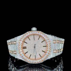 Export Quality Luxury Iced White Gold Diamond Watch Adjustable Strap Durable Ceramic Case Mechanical Movement Sapphire Crystal - Product Image 1