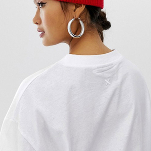 <b>White</b> Oversized O-Neck Short Sleeve T-Shirt Unisex Casual Solid Color Jersey Knit Cotton Blank Design Plus Size Men's T-Shirt - Product Image 2