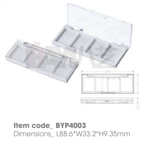 Contenant compact transparent à couvercle rabattable en plastique pour correcteur, teinture à sourcils, fard à paupières - Marque privée, logo personnalisé - Product Image 1