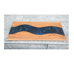 Planche à découper moderne en résine époxy et bois pour couper les fruits, les légumes et la viande, planche à découper géométrique de haute qualité pour ustensiles de cuisine - Product Image 6