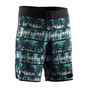 RISEPE <b>Men's</b> Board Shorts Tropical Palm Print Quick Dry Swim <b>Trunks</b> Casual Beach Shorts Mid Waist Drawstring Design - Product Image 4