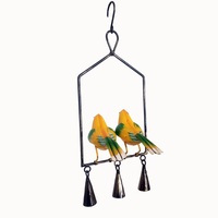 Clochettes murales décoratives en fer peint avec oiseaux, design moderne écologique, faites à la main, durables, pour la décoration de la maison et du salon, en gros
