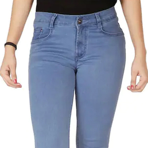 Wholesale High Quality Mid Waist Plus Size Breathable Denim Jeans Pencil Pants <b>Women</b> Fashion Full Length Casual Streetwear - Product Image 4