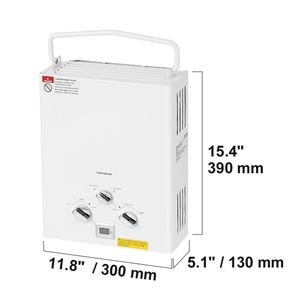 Calentador de Agua Portátil de Propano sin Tanque de 5L para Exteriores, 34000 BTU, 1.32 GPM, con Accesorios para Agua Caliente Instantánea + Calentadores de Agua a Gas - Product Image 6