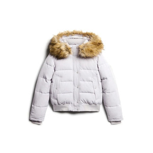 Men's <b>Hooded</b> Puffer <b>Jacket</b> with <b>Fur</b> Trim Windproof Winter Casual Regular Fit Polyester Shell Zipper Closure Front Logo - Product Image 5