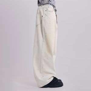 Jeans en denim oversize pour hommes, personnalisés par le fabricant, style streetwear, délavés à l'acide, coupe ample, baggy, multi-poches, longs, vierges, pour la vente en gros - Product Image 1