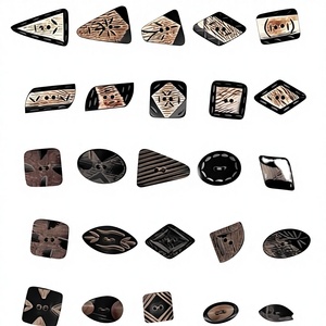 Botones de Cuerno Rectangulares Naturales, Diseño Art Deco Ecológico, Autoadhesivos, para Abrigos, Camisas, Pantalones, Accesorios de Vestir, Decoración del Hogar, Lujo - Product Image 1