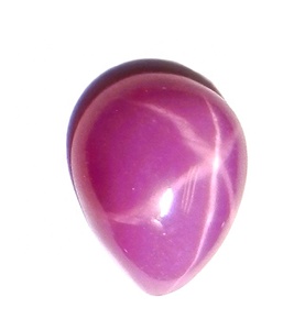 Rubis Étoilé Rose Poire 6x8 mm 1,5 Carat Créé en Laboratoire Poli Opaque Cabochon avec Effet Étoile à 6 Branches pour la Fabrication de Bijoux - Product Image 2