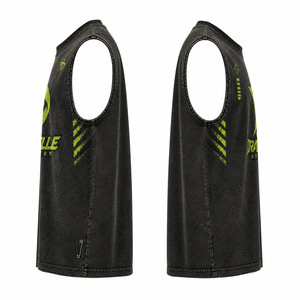 Débardeur oversize Y2K sans manches, en coton épais délavé au charbon, avec motif vert fluo, style streetwear, coupe carrée - Product Image 5