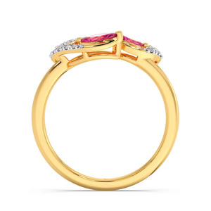 แหวนทองประดับเพชรแล็บสีชมพูรูปผีเสื้อ ดีไซน์เนอร์ - Product Image 3
